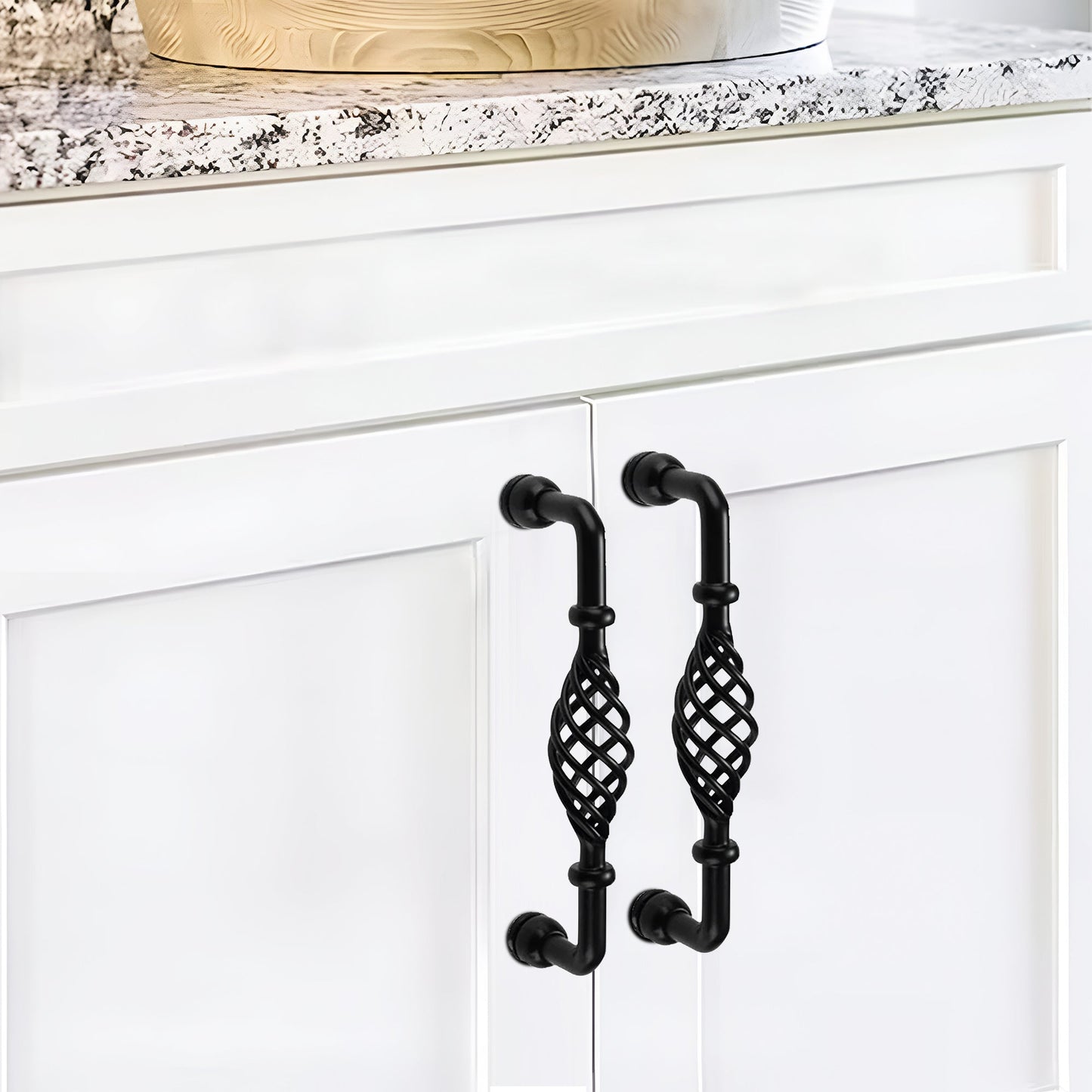 Modern Kitchen Cabinet - Drawer Pulls & Door Furniture Handles in Black ~1330
