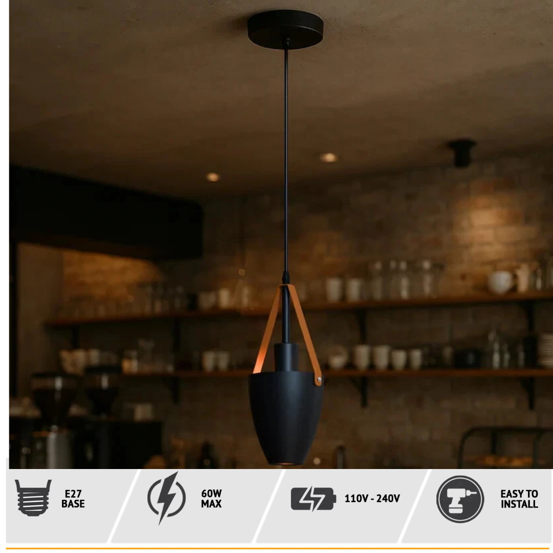 2 Pack Vintage Pendant Ceiling Light Black~4352