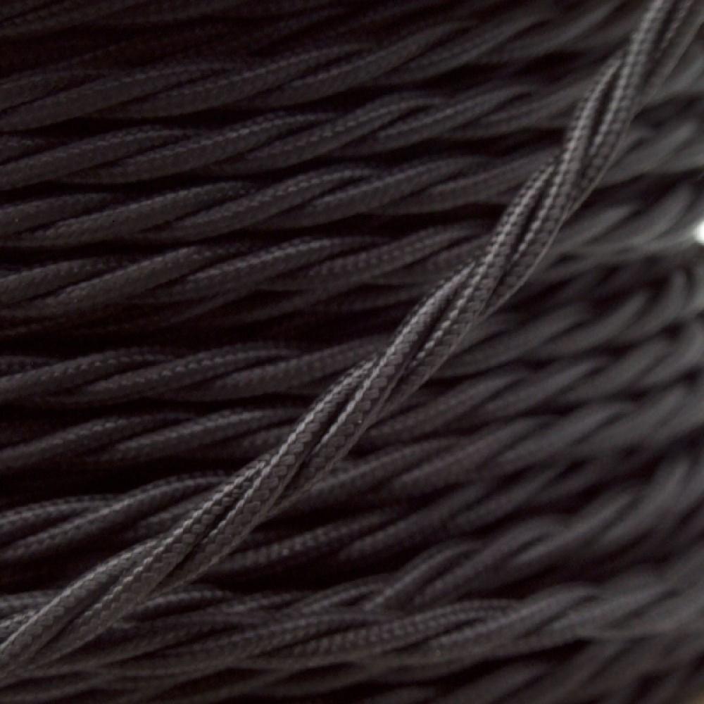 1M/5M/10M Black 2 Core Twisted Electric Fabric Cable~1769
