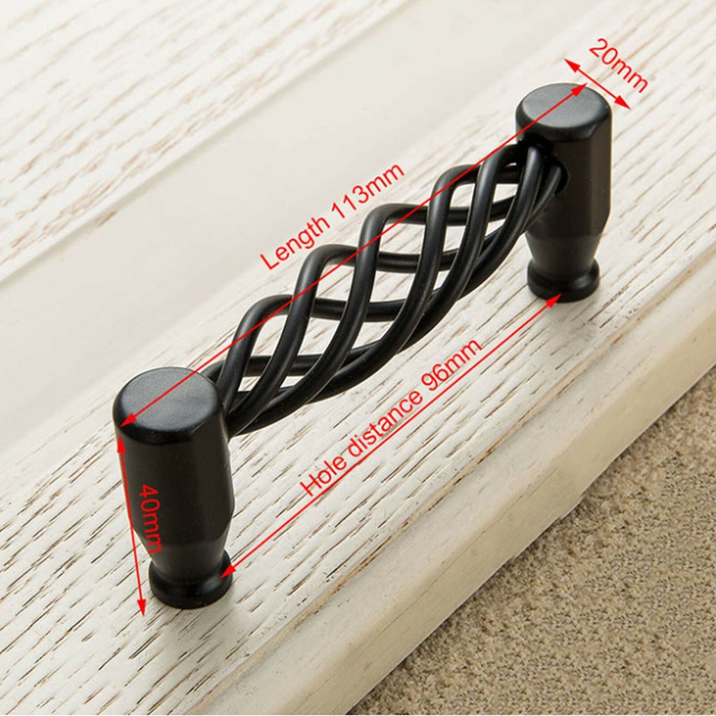 Modern Kitchen Cabinet - Drawer Pulls & Door Furniture Handles in Black ~1330