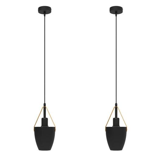 2 Pack Vintage Pendant Ceiling Light Black~4352