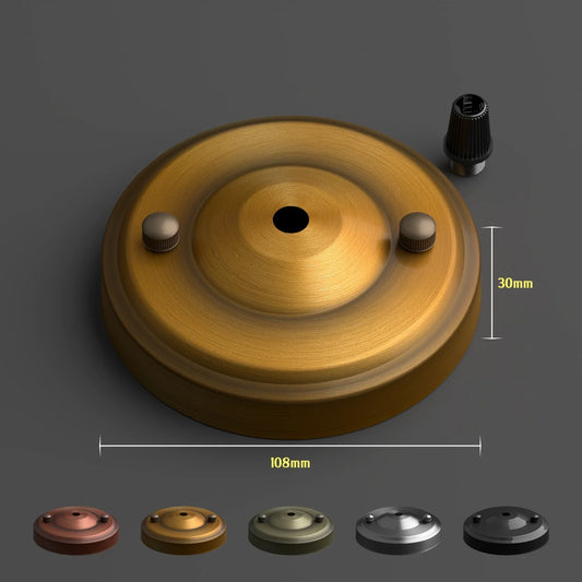 108mm Single Outlet Drop Metal Front Fitting Ceiling Rose~1451